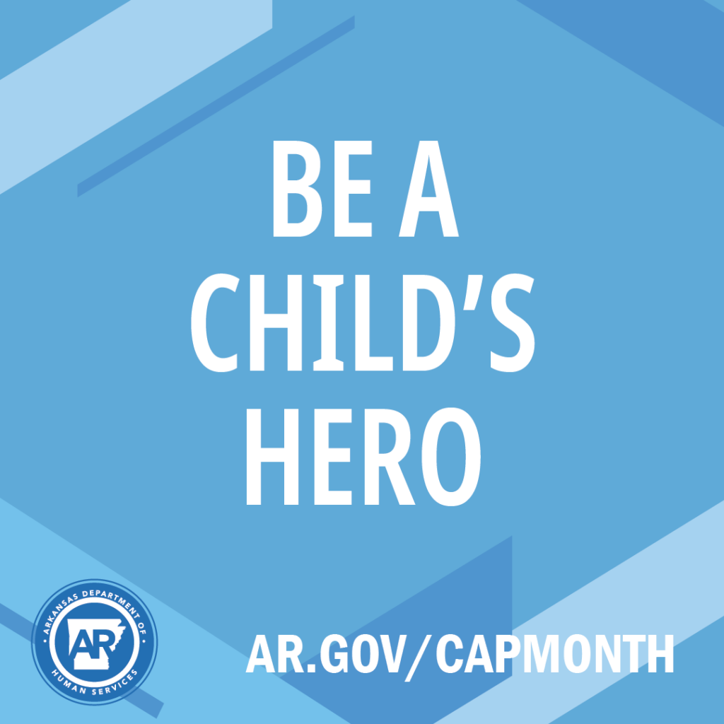 Social Media Graphic "be a child's hero"
