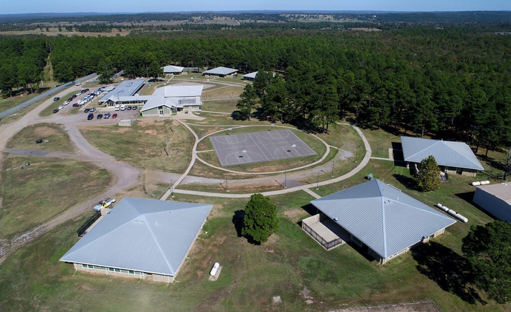 Aerial view of facility